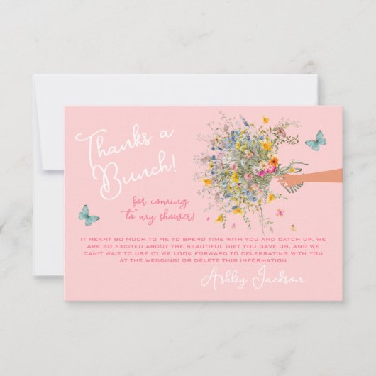 Enorme boeket bruid roze Vrijgezellenfeest dank u Kaart (Voorkant)