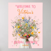 Enorme Boeket Bruid Vrijgezellenfeest Welkomstbord Poster (Voorkant)