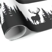 Enorme Buck Tussen Pine Treed Vector Cadeaupapier (Rol Hoek)