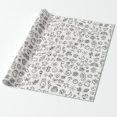 Enorme Continue Kleurrol Doodles Cadeaupapier (Uitgerold)