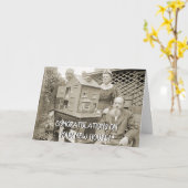 ENORME DOLLHOUSE 1890'S FOTO DEADPAN MENSEN PLEZIE KAART (Gele Bloem)