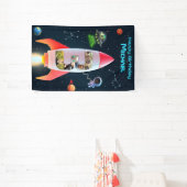 Enorme drie met foto's | 3e verjaardag Space Rocke Spandoek (Insitu)