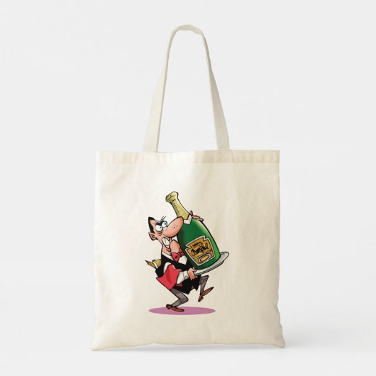 Enorme fles champagne Canvas tas (Achterkant)