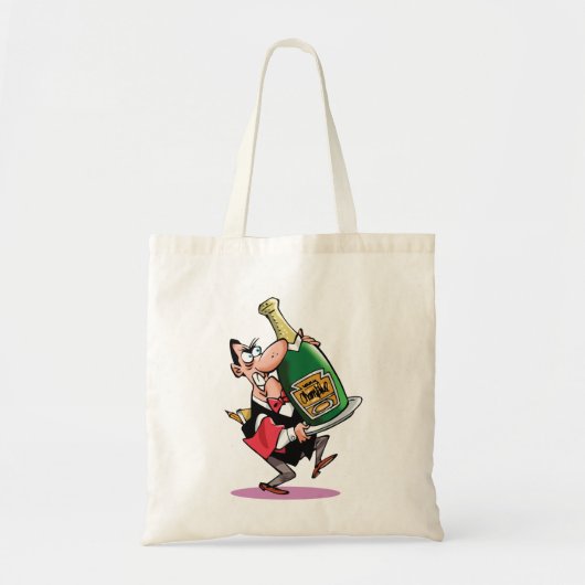 Enorme fles champagne Canvas tas (Voorkant)