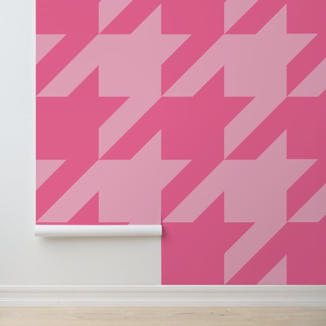 Enorme Franse roze houndstooth Behang (Applicatie)