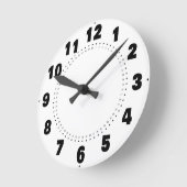 Enorme getallen zwart uur met seconden ronde klok (Hoek)