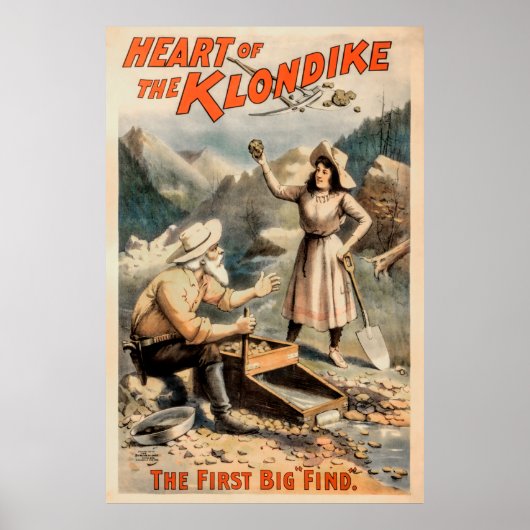Enorme gouden nugget gevonden in Klondike 1897 Poster (Voorkant)