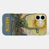 Enorme groene dinosaurus illustratie Case-Mate iPhone case (Achterkant (horizontaal))