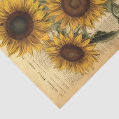 Enorme Happy  Zonnebloemen op perkament Tissuepapier (Detail)