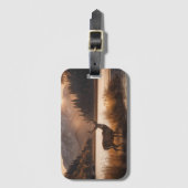 Enorme herten op Mountain Lake Bagagelabel (Voorkant (verticaal))