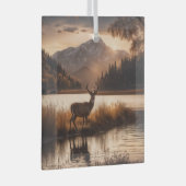 Enorme herten op Mountain Lake Glas Ornament (Voorkant Rechts)