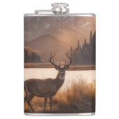 Enorme herten op Mountain Lake Heupfles (Voorkant)