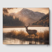 Enorme herten op Mountain Lake Info / Datum Gastenboek (Achterkant)