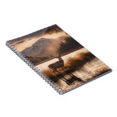 Enorme herten op Mountain Lake Notitieboek (Rechterzijde)