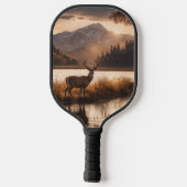 Enorme herten op Mountain Lake Pickleball Paddle (Achterkant)