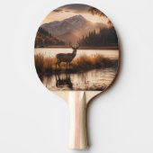 Enorme herten op Mountain Lake Tafeltennisbatje (Achterkant)
