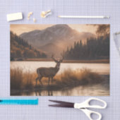 Enorme herten op Mountain Lake Tissuepapier (Craft)