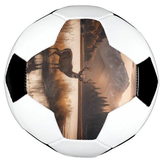 Enorme herten op Mountain Lake Voetbal (Gedraaid)
