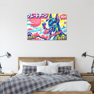 Enorme Japanse Dog Poster  Canvas Afdruk