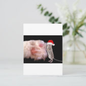 Enorme Kattenpoot Kleine Kerstmuis Feestdagenkaart (Staand voorkant)