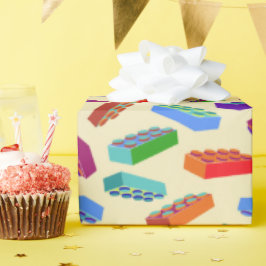 Enorme kinder bouwstenen, patroon van verpakkingsp cadeaupapier