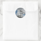 Enorme kraan die gebouw construeren ronde sticker (Tas)