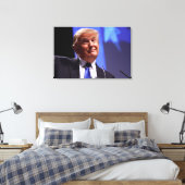 ENORME LACHENDE DONALD TRUMP CANVAS AFDRUK (Insitu (Slaapkamer))