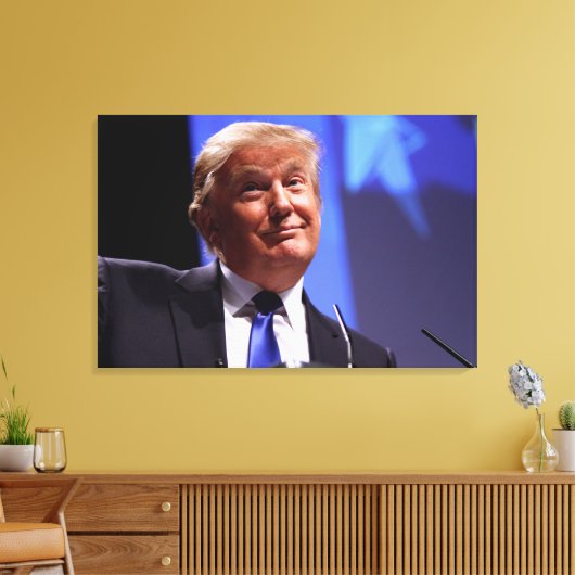 ENORME LACHENDE DONALD TRUMP CANVAS AFDRUK (Insitu (Woonkamer))