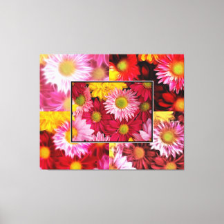 ENORME madeliefjes Quadtych Art Wrapped Canvas