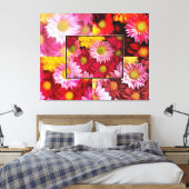 ENORME madeliefjes Quadtych Art Wrapped Canvas Afdruk (Insitu (Slaapkamer))