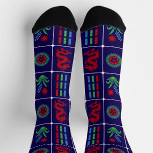 Enorme Mahjong Tegels #4 Rood Groen Blauw Marine Sokken