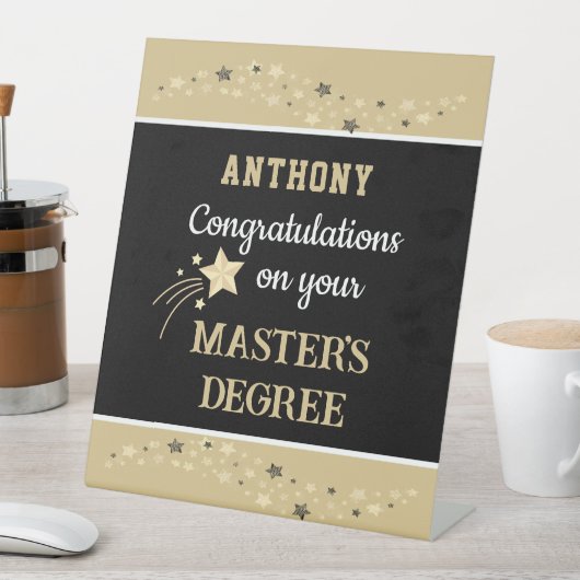 Enorme, Master's degree Custom felicitatiekaart Reclamebord Met Voetstuk (Insitu)
