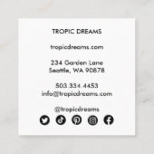 Enorme Monstera Blad Groene Botanische Foto Vierkante Visitekaartje (Achterkant)