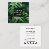 Enorme Monstera Leaf Botanische Tuin Foto Vierkante Visitekaartje (Voorkant / Achterkant)