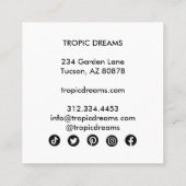 Enorme Monstera Leaf Botanische Tuin Foto Vierkante Visitekaartje (Achterkant)