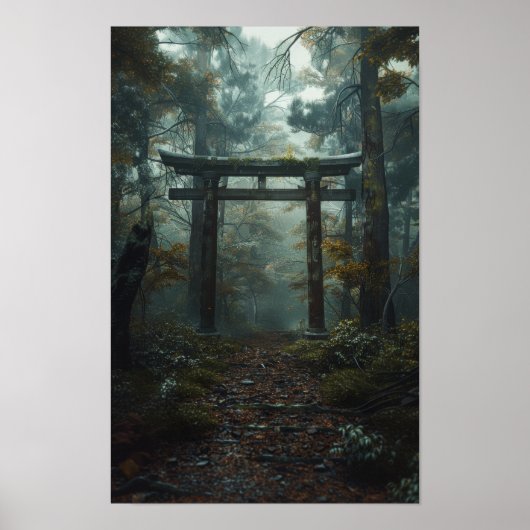 Enorme oude Torii-poort die hoog Poster staat (Voorkant)