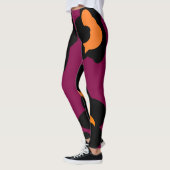 Enorme patronen perziken paarse en bleke rood leggings (Links)