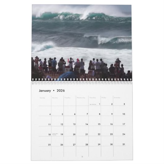 Enorme Pipeline Winter Surf Kalender (Jan 2026)