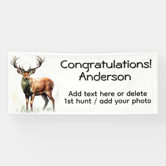 Enorme Racked Deer Foto toevoegen Aangepaste tekst Spandoek (Horizontaal)