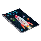 Enorme | Rocket Space 1e verjaardag gastenboek Notitieboek (Rechterzijde)