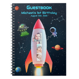 Enorme | Rocket Space 1e verjaardag gastenboek Notitieboek