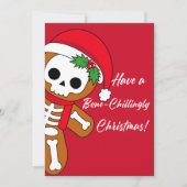 Enorme rode skelet peperkoek feestdagenkaart (Voorkant)