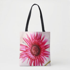 Enorme Roze Margriet Bloei, gepersonaliseerd Tote Bag