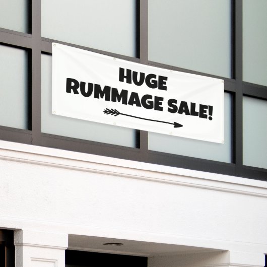 Enorme Rummage Sale! Banner (Buitenkant Gebouw)