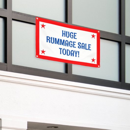 Enorme Rummage Sale Banner (Buitenkant Gebouw)