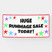 Enorme Rummage Sale! Kleurrijke Sterren Banner (Horizontaal)