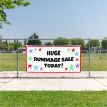 Enorme Rummage Sale! Kleurrijke Sterren Banner