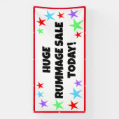 Enorme Rummage Sale! Kleurrijke Sterren Banner (Verticaal)
