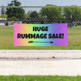Enorme Rummage Sale! Regenboogbanner Spandoek