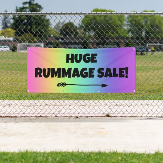 Enorme Rummage Sale! Regenboogbanner Spandoek (Insitu)